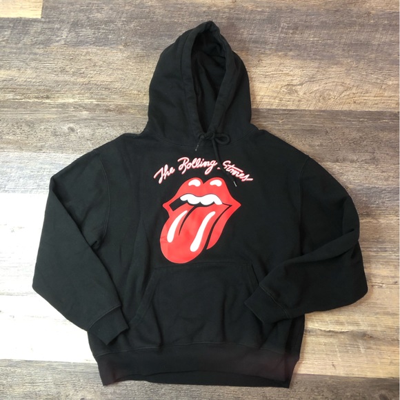 The Rolling Stones Tongue Kapuzenpullover - Offizieller Band Merch Schwarz